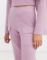 Thumbnail for your product : ASOS DESIGN Petite co ord ribbed knit trouser with pockets