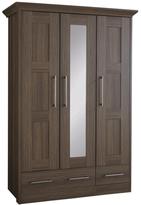Thumbnail for your product : Consort Furniture Limited Newport Ready Assembled 3-door, 2-drawer Mirrored Wardrobe