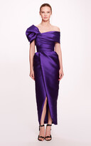 Asymmetric Wrapped Silk Midi Dress 