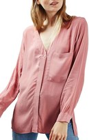 Thumbnail for your product : Topshop Women's Slouchy Pocket Long Sleeve Blouse