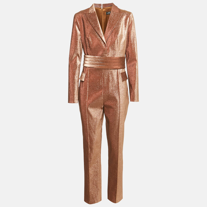 Elisabetta Franchi Metallic Lurex Jumpsuit L