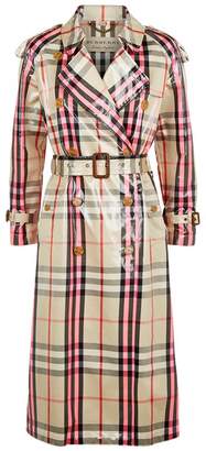 Burberry Eastheath Laminated Check Trench Coat