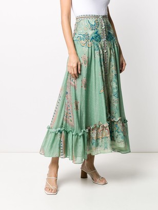 Etro buttoned A-line skirt