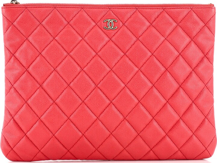 Chanel Gabrielle O Case Clutch Quilted Aged Calfskin Medium at 1stDibs
