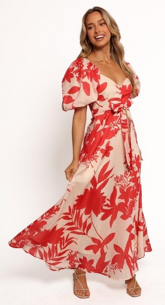 Petal and Pup PetalandPupElleryMidiDress-RedFloralXS