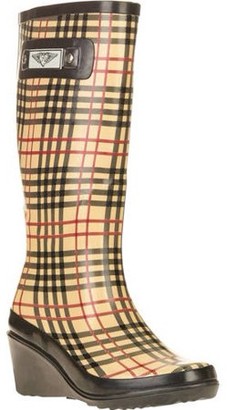 checkered rain boots
