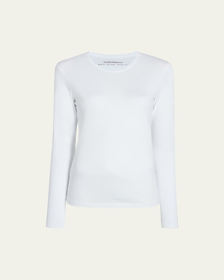 ANOTHER TOMORROW Cotton Long Sleeve Tee