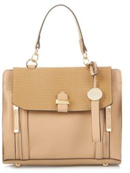 Butterfly by Matthew Williamson Designer natural faux snakeskin flap over small grab bag