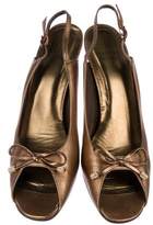 Thumbnail for your product : Stuart Weitzman Leather Slingback Pumps