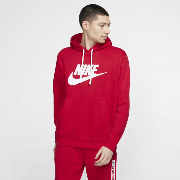 men nike red hoodie