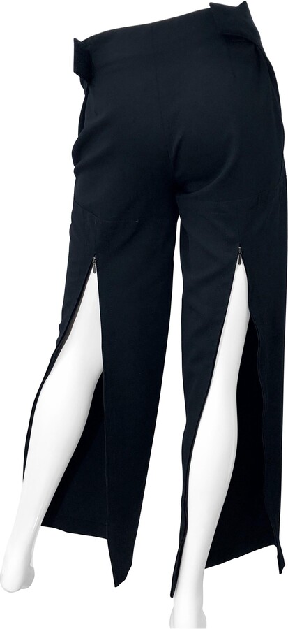 Dirk Bikkembergs Size 44 Rare Zip Up Black Wool Blend High Waisted Trousers
