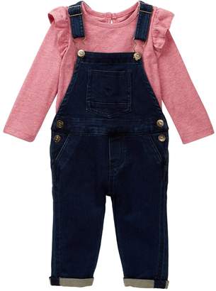 Hudson Heather Jersey Top & Overall Set (Baby Girls)