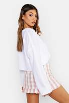 Thumbnail for your product : boohoo Oversized Deep Rib Crop Sweater