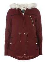 Womens Burgundy Coat - ShopStyle UK