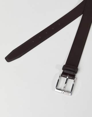 BOSS Smooth Leather Belt in Brown