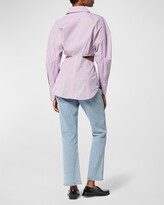 Thumbnail for your product : Equipment Alya Striped Cutout Button-Down Cotton Shirt