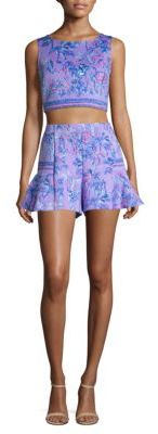 Lilly Pulitzer Two-Piece Neri Printed Scuba Cropped Top & Shorts