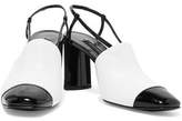 Thumbnail for your product : Casadei Smooth And Patent-Leather Slingback Pumps