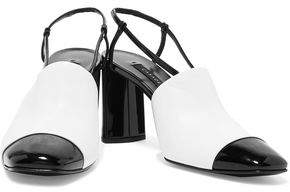 Casadei Smooth And Patent-Leather Slingback Pumps
