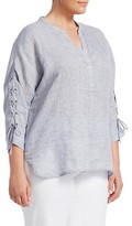 Thumbnail for your product : NIC+ZOE, Plus Size Lace-Up Linen Top