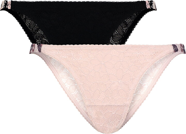 Jessica Simpson Women’s Embroidery Tanga, 2-Pack, Size S-XXXL