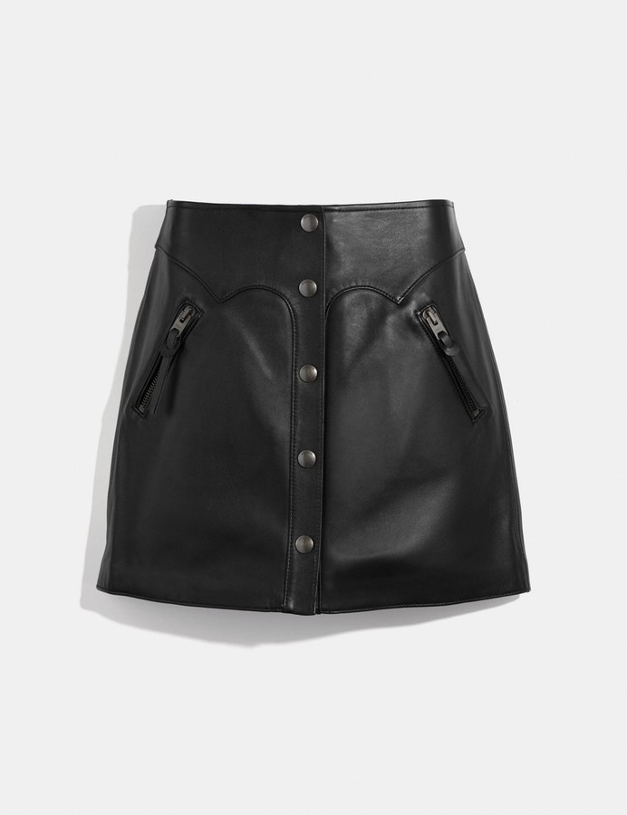 Coach Leather Skirt ShopStyle