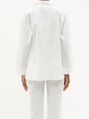 DOMI Crinkled Organic-cotton Pyjamas - White