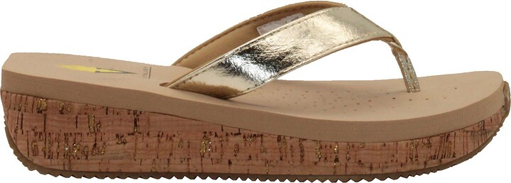 Volatile Metallic Leather Thong Sandal