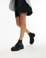 Thumbnail for your product : Topshop Amy chunky flat shoe with buckle in black