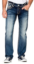 Thumbnail for your product : Rock Revival Stanley Fleur-de-Lis-Pocketed Straight-Leg Denim Jeans