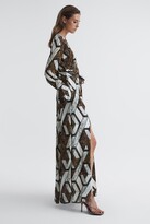 Thumbnail for your product : Reiss Petite Snake Print Plunge Maxi Dress