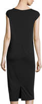 Thumbnail for your product : Joan Vass Cap-Sleeve Ponte Knee-Length Dress, Black