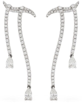 Stéfère 18kt White Gold Diamond Drop Earrings