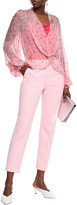 Thumbnail for your product : Caroline Constas Twist-front Draped Floral-print Silk-voile Blouse