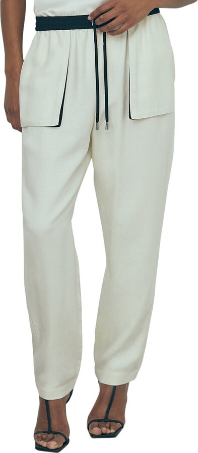 Reiss Pearl Contrast Pocket Relaxed Linen-Blend Cargo Pant