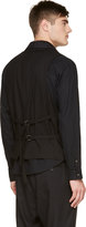 Thumbnail for your product : Ann Demeulemeester Black Wool Embroidered Waistcoat