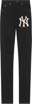 Thumbnail for your product : Gucci Denim skinny pants with NY Yankees patch