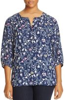 Thumbnail for your product : NYDJ Plus Floral Print Pleat Back Blouse