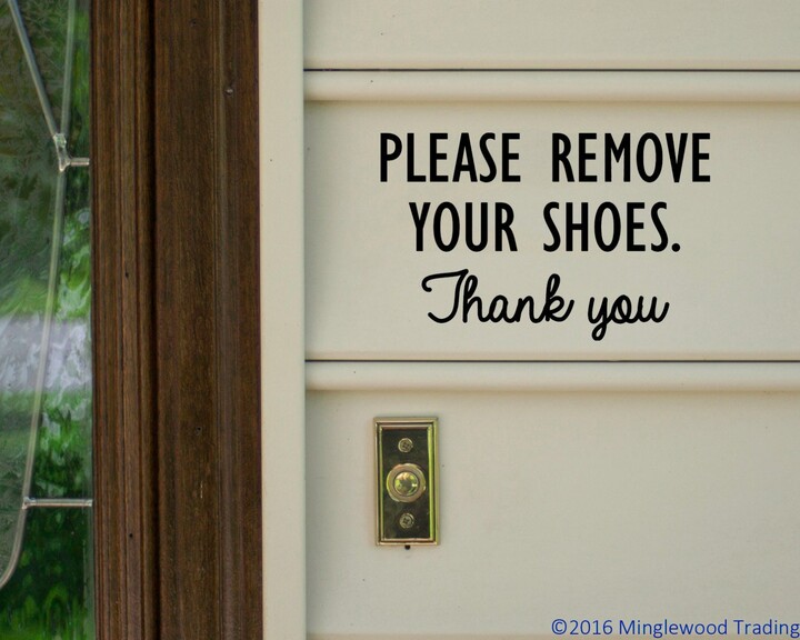 Etsy Please Remove Your Shoes Thank You - V3 Vinyl Decal Sticker Home House Door Sign