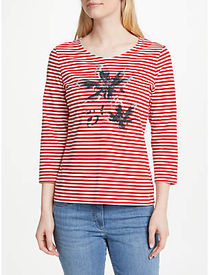 Gerry Weber Placement Print T-Shirt, Red/White