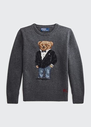 Ralph Lauren Kids Boy's Blazer Polo Bear Intarsia-Knit Pullover, Size S-L -  ShopStyle