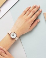 Thumbnail for your product : Emporio Armani AR11004 Pale Pink Leather Gianni T Bar Watch