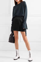 Thumbnail for your product : Opening Ceremony Pleated Crinkled-satin Mini Skirt