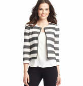 Thumbnail for your product : LOFT Petite Wide Stripe Zip Front Jacket