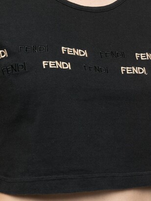 Fendi Pre-Owned 1990s logo-embroidered cropped T-shirt
