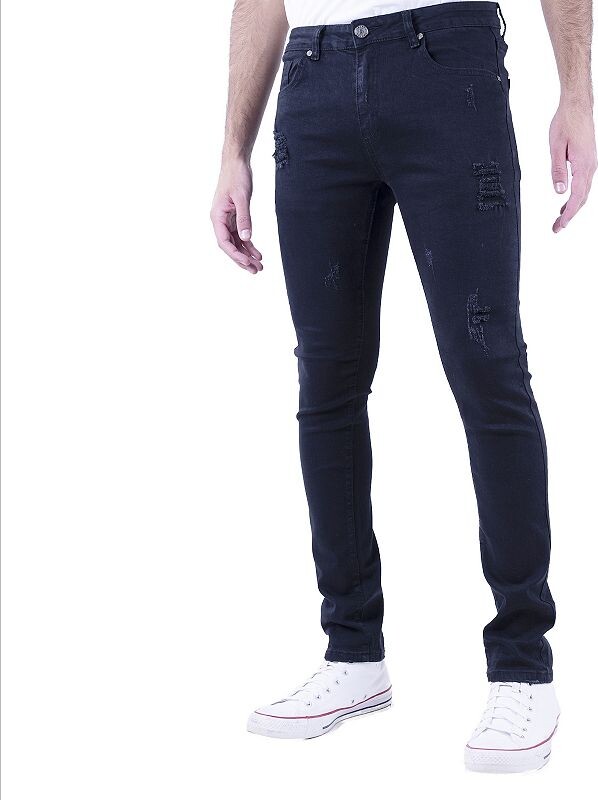 RECESS Men's Slim-Fit 5-Pocket Distressed Jeans