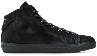 Leather Crown Smooth Lace-Up Sneakers