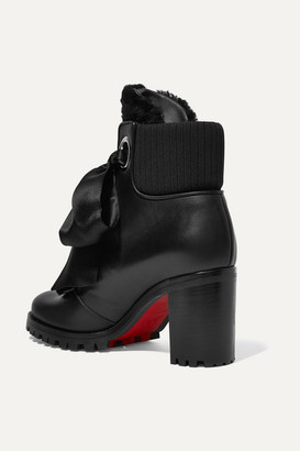 Christian Louboutin Jenny From The Alps 70 Shearling And Leather Ankle Boots - Black