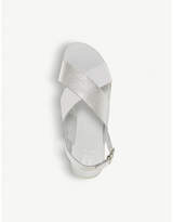 Thumbnail for your product : Dune Lorde cross-strap pearlescent leather sandals