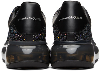 Alexander McQueen Black And Silver Glitter Oversized Sneakers for Men